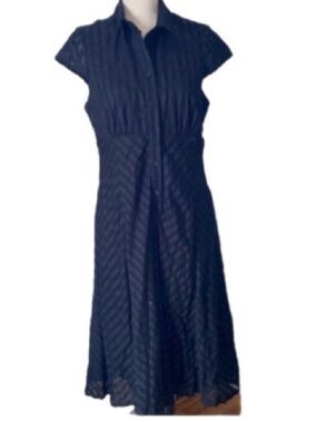 Rabbit black cap sleeves  vintage button front cocktail work dress, size 12